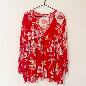 Free People Floral top size large
